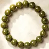 Pulsera auténtica de sándalo verde natural con cuentas redondas de una sola hebra para hombres y mujeres, de lujo ligero y elegante, producto genuino, regalo de cumpleaños, adecuada para usar y manipular