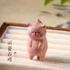 Talla de Madera de Ciprés Rojo Gato Accesorios DIY Llavero Personalizado Accesorios Colgante de Mascota Pequeña de Dibujos Animados Lote