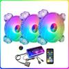 Ventilador RGB Coolmoon Crystal Diamond para Computadora de 12 cm, Círculo de Luz de Diamante Symphony ARGB, Ventilador ARGB para Gabinete de 6 Pines