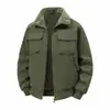 Chaqueta de algodón para hombre con forro polar, engrosada para trabajo, abrigo cálido de invierno con cuello de solapa, chaqueta casual de moda 356