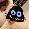 Nuevo gorro de punto de dibujos animados transfronterizo para hombres y mujeres, combinable con todo, otoño e invierno, divertido, robot de dibujos animados, lindo, divertido