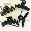 Set de Pinzas para el Cabello para Mujer, Diseño Negro Mixto, Estilo Coreano Trendy, Pinza de Tiburón para el Cabello con Lazo