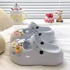Soporte de Arco Ropa de Verano para Exteriores Zapatos Mary Jane para Ir al Trabajo Zapatos Cerrados de Deslizamiento Dibujos Animados Donas Lindas Zapatos de Agujero de EVA