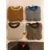 Cacahuete Otoño Estilo Coreano Retro Sensación de Gasa Floral Brumosa Colorido Versátil Bloque de Color Cuello Redondo Manga Larga Suéter 11957