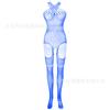 Lencería Sexy Tentación Sexy Cuello Colgante Hueco Entrepierna Abierta Transparente Una Pieza Malla Red Agujero Una Pieza Medias de Red w436