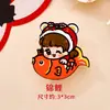 Nuevo Broche Acrílico 2D de Año Nuevo para Niños con el Dios de la Riqueza y Dibujo Animado de Danza del León, Colgante de Insignia para Niños, Venta al por Mayor de Insignias