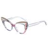 Nuevo Marco de Empalme Trendy Transfronterizo Anti-Luz Azul Personalizado Ojo de Gato Retro Marco de Lentes Marco Grande Espejo Plano T22115