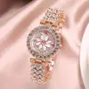 Duoduo Transfronteiriço Shein Conjunto Popular de Luxo Pulseira Relógio com Diamantes para Mulheres Caixa de Presente de Cinco Peças Relógio de Quartzo