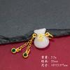 Nuevos accesorios de oro y arena con esmalte de jade de imitación, colgante de bolsa de la suerte con bendición, collar DIY, pulsera, accesorios de joyería hechos a mano, material