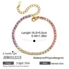 Pulseira Wanxing Estilo Europeu e Americano Ouro 18K Aço Inoxidável Zircônia Colorida Joias Pulseira Transfronteiriça Luxo Leve Alto Padrão Atacado
