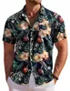 Camisa Casual de Moda Hawaiana de Estilo Nuevo para Hombre, Transfronteriza Europea y Americana, Impresión Digital 3D, Manga Corta, Fábrica de Origen