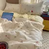 Juego de Colcha de Gasa con Volantes de Encaje Estilo Princesa de Verano Cuatro Piezas, Colcha de Aire Acondicionado, Colcha Refrescante de Verano, Fresco Juego de Tres Piezas, Colcha Lavable a Máquina