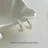 Nuevos aretes de tachuela plateados estilo transfronterizo, aretes redondos súper brillantes, elegantes y de alta gama, accesorios de aretes versátiles de nicho de lujo ligero
