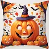 Fronha de Travesseiro Halloween Fantasma e Goblin Transfronteiriço, Almofada de Feriado Abóbora, Fronha de Travesseiro para Decoração de Sofá de Ambiente Doméstico
