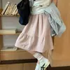 Saia de verão feminina estilo japonês de secagem rápida, saia evasê elástica de cintura alta estilo faculdade, saia A-line casual versátil estilo ins