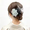 Conjunto de Grampos de Cabelo Estilo Japonês para Festival Yukata, Conjunto de Flores de Cabelo para Kimono, Acessórios de Cabelo com Flores de Seda, Adornos de Cabelo para Comércio Exterior Transfronteiriço Atacado