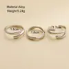 Anillo de Gota de Agua Irregular de Venta Caliente Transfronterizo Estilo Europeo y Americano Juego de 3 Piezas para Mujer, Joyería de Mano de Moda, Creativa, Simple y Exquisita