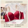 Año de la Serpiente Boda Año Zodiacal Rojo Ropa Interior Sexy para Mujer Pechos Pequeños Sin Copa Vacía Sin Aro de Acero Sostén de Media Copa