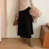[Oufan] Falda de lana de cintura alta informal de estilo relajado para mujer, otoño e invierno 2024, nueva falda larga adelgazante 2604