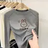 Ropa interior para niñas de otoño e invierno con forro polar, camiseta de manga larga ajustada estilo coreano, top interior cálido cepillado para niños mayores