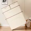 Caja de almacenamiento estilo crema para ropa del hogar y artículos varios, caja de almacenamiento móvil al por mayor para bocadillos y juguetes, caja de almacenamiento de gran capacidad
