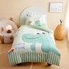 Conjunto de Roupa de Cama Infantil de Algodão Grau A com Desenhos Animados, Amigo da Pele e Respirável, Conjunto de Três Peças 100% Algodão para Bebês e Crianças Pequenas, Capa de Colcha para Creche