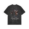 Hermoso perro lobo Doberman spaniel, moda europea y americana, camiseta holgada de gran tamaño para hombres y mujeres, lavada, desgastada y con rociado directo.
