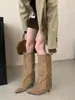 Botas Largas de Moda Coreana Otoño/Invierno 2026 Versátiles de Punta Fina Tacón Alto Adelgazantes de Montar Elegantes para Mujer por Encima de la Rodilla