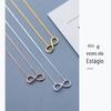 Colar Pingente de Prata S925 Feminino Estilo Japonês-Coreano Pingente Infinito Símbolo Pequeno Corrente de Clavícula Temperamento Personalidade D4865