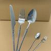 Cubiertos Delgados de Acero Inoxidable Transfronterizos Creativos con Patrón de Árbol Corte de Cintura Delgada Cuchillo para Carne, Tenedor, Cuchara, Cuchara para Postre, Cuchara para Café