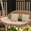 Silla mecedora para patio exterior, jardín de villa, terraza, balcón, casa de huéspedes; silla hamaca doble popular para exteriores
