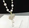 Cadena de Suéter de Zorro de Perlas de Moda Estilo Coreano para Mujer Otoño e Invierno Diseño Versátil Collar Largo Accesorios de Colgante de Gama Alta
