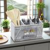 Caja de Almacenamiento Caja de Almacenamiento de Madera Organizador de Cocina Caja Clasificadora de Almacenamiento de Cuchillos, Tenedores y Palillos de Madera Gabinete para Artículos Varios de Escritorio