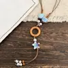 Colar Longo de Cerâmica em Formato de Concha Estilo Étnico para Mulheres, Novo Estilo Chinês de Verão Corrente para Suéter Cordão Decorativo Acessórios para Roupas