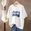 Top retro adelgazante de algodón puro de talla grande para mujer, holgado y versátil, camiseta de manga corta con hombros caídos, media manga adelgazante de talla grande ins