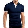 Exportación Transfronteriza Camisa Polo de Manga Corta con Cuello Alto para Hombre Casual de Negocios Verano Camisa Polo de Color Sólido Camisa Publicitaria para Hombre