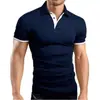Venta al por mayor de fábrica comercio exterior para hombre cuello mao manga corta casual algodón polo moda multicolor corte ajustado camisa publicitaria