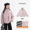 Pudding Haru Roupa Infantil de Inverno Roupa Infantil para Meninas Blusa Engrossada 2026 Novo Estilo de Inverno Jaqueta Quente Infantil com Gola Alta Tendência
