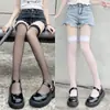 Calcetines de Seda Blanca de Terciopelo para Mujer, Calcetines Finos de Verano y Primavera hasta el Muslo, Calcetines de Media Pantorrilla Estilo Jk Japonés, Calcetines Largos
