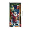 Nova capa de porta verde monstro Grinch transfronteiriça tecido de fundo decoração de atmosfera cortina de porta de Natal pano para pendurar bandeira de capa de porta