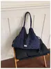 Bolsa de ombro casual de nicho estilo coreano com cordão, grande capacidade, bolsa para o dia a dia da mulher, poá vintage, bolsa tote versátil