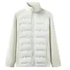 Jaqueta de Penas para Homens e Mulheres, Nova Outono e Inverno Casual Outdoor Leve Quente Penugem de Pato Branco Gola Alta Costura Tricô Jaqueta de Casal