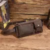 3612 Cuero Crazy Horse Fuente del Amazonas Bolso de Cintura para Hombre Bolso de Cuero Genuino para Hombre Venta al por Menor Transfronteriza Estuche para Teléfono Bolso de Cintura
