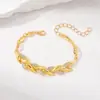 Conjunto de Pulseira e Colar Europeu e Americano Transfronteiriço Moderno Colorido em Formato de Coração com Strass, Joias Exquisitas Versáteis de Alta Qualidade