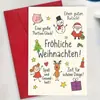 Tarjeta de Felicitación Navideña de Amazon de Nuevo Producto Transfronterizo Diseño de Dibujos Animados Lindo de Santa Claus y Muñeco de Nieve Regalo de Cumpleaños