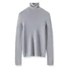 Suéter de Gola Alta Yangzi Yarn 100% Lã Fina Tricotado Suéter de Gola Alta Outono e Inverno Slim-Fit Top Camada Base para Mulheres