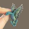Broche de colibrí de diamantes de color europeos y americanos, ramillete de nicho de alta gama, accesorios de ropa para hombre y mujer, pins de alta gama por lotes