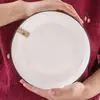 Apenas para Pratos Domésticos Pratos de Jantar Pratos de Jantar de Cerâmica Tigelas Fundas para Sopa Textura Flutuante Personalidade Criativa Louça Simples Nórdica