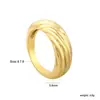 Anel Aberto Europeu e Americano Transfronteiriço para Mulheres, Design de Luxo Leve, Anel Irregular, Joia de Aço Inoxidável Banhado a Ouro 18K
