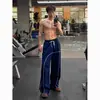 Calça de Moletom Hasselblad Estilo Americano com Pernas Retas para Homens, Calça Drapeada para Esportes Fitness Primavera e Verão, Calça Casual Solta para Adolescentes